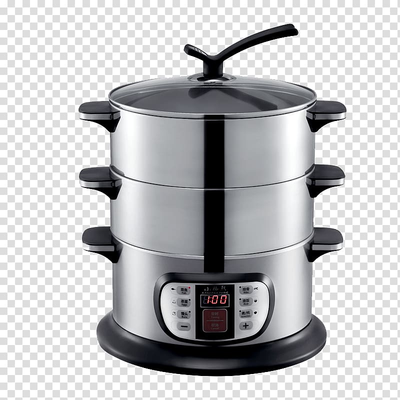 Stainless steel JD.com Electricity pot, Little Fortunes Bear stainless steel multifunction electric skillet transparent background PNG clipart