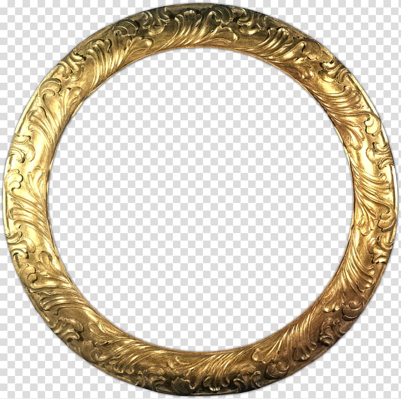 Frames Circle Molding Gold Mirror, gold transparent background PNG clipart