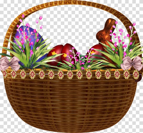Basket Egg Flower Blue, Basket of flowers and eggs transparent background PNG clipart