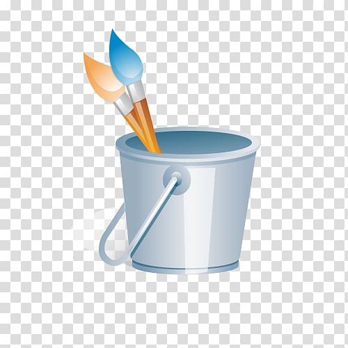 Paint Drawing Bucket, Brush Pen transparent background PNG clipart