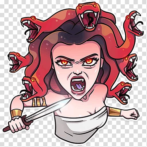 Medusa Sticker Telegram Gorgon Jellyfish, others transparent background PNG clipart