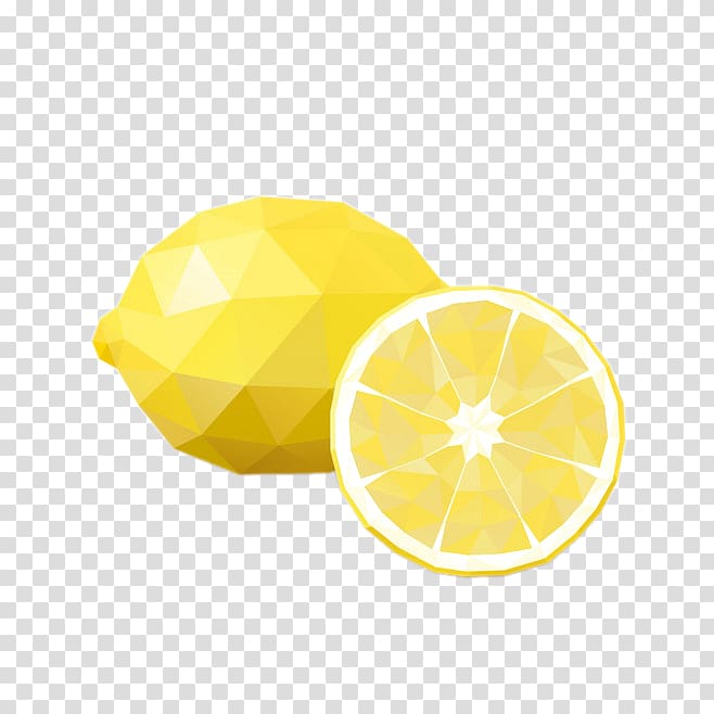 Lemon Auglis Geometry Illustration, Hand-painted lemon yellow transparent background PNG clipart