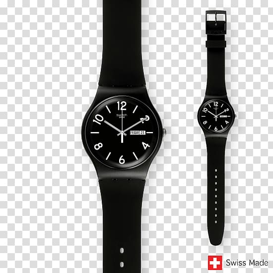 Swatch Quartz clock Swiss made, watch transparent background PNG clipart