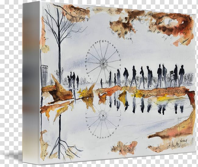 Watercolor painting Ferris wheel Art Drawing, ferris wheel transparent background PNG clipart