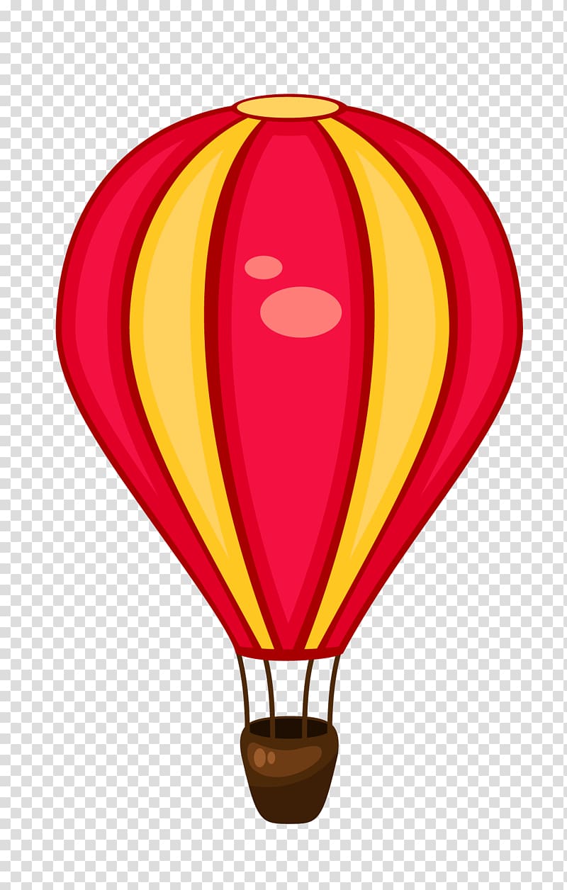 Hot air balloon Cartoon Illustration, cartoon red balloon material transparent background PNG clipart