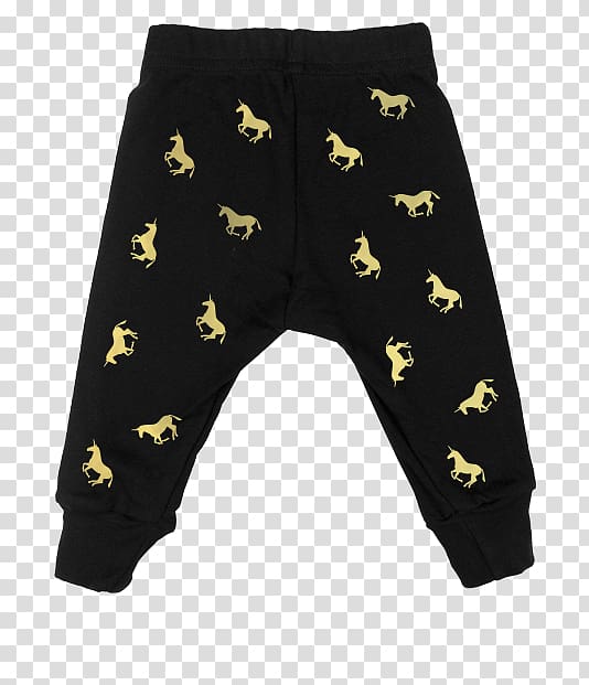 Pants Black M, gold unicorn transparent background PNG clipart