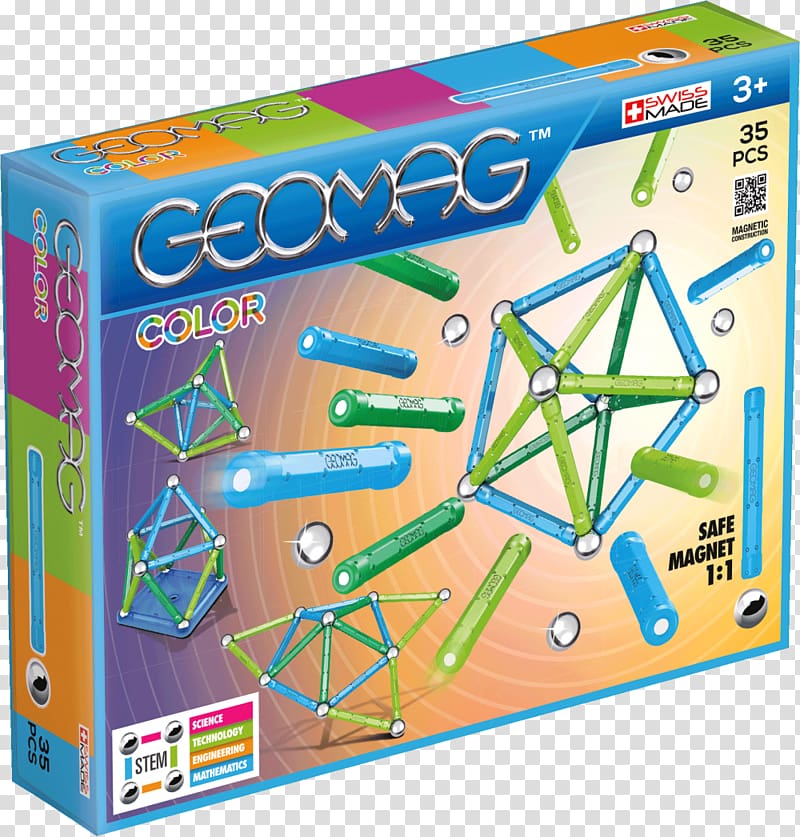 Geomag Construction set Toy Color Craft Magnets, toy transparent background PNG clipart