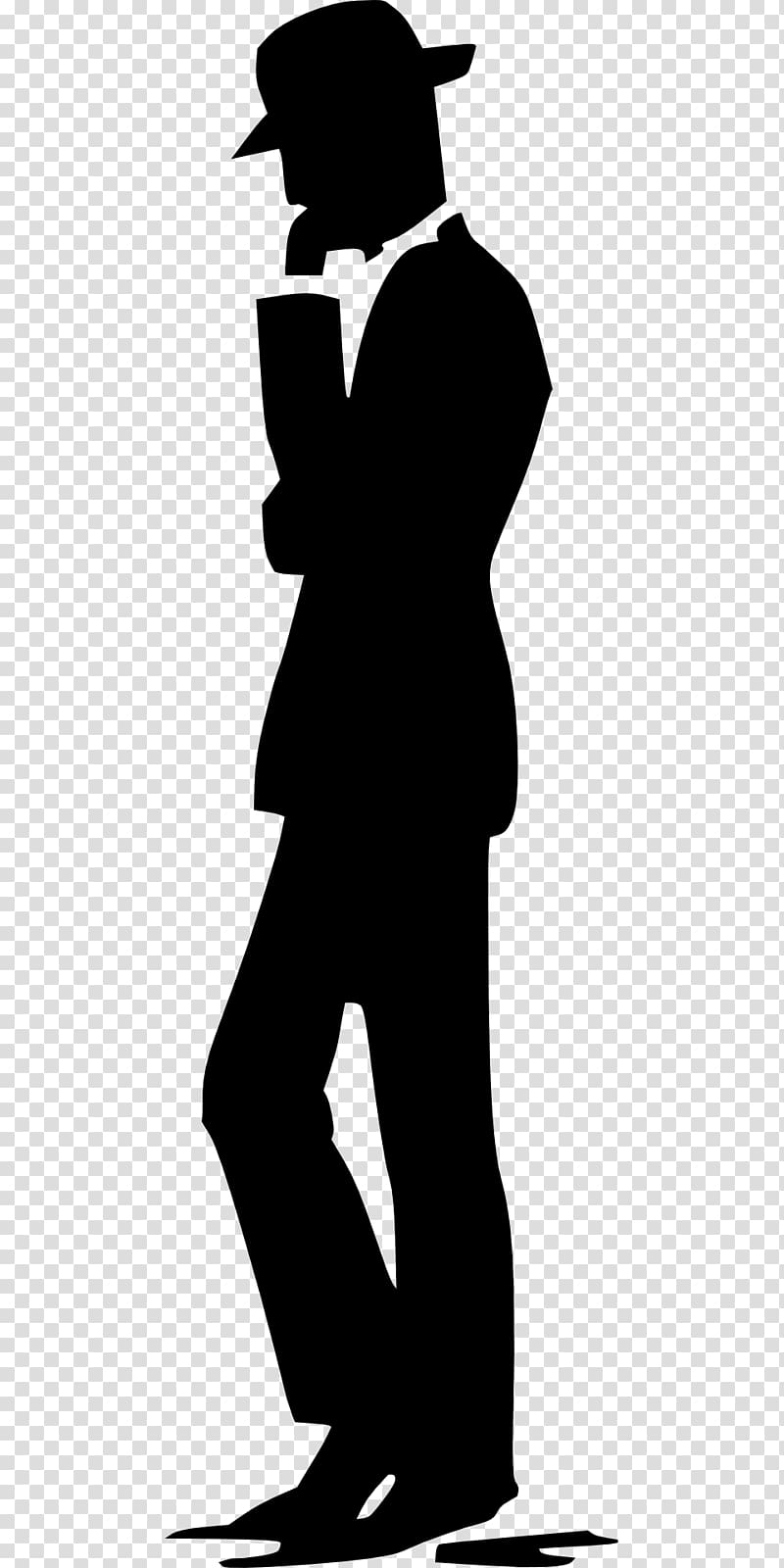 Silhouette Cartoon , thinking man transparent background PNG clipart