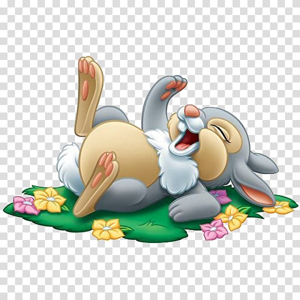 laughing bunny artwork, Thumper Minnie Mouse Bambi, a Life in the Woods Faline Bambi Award, rabbit in the grass transparent background PNG clipart