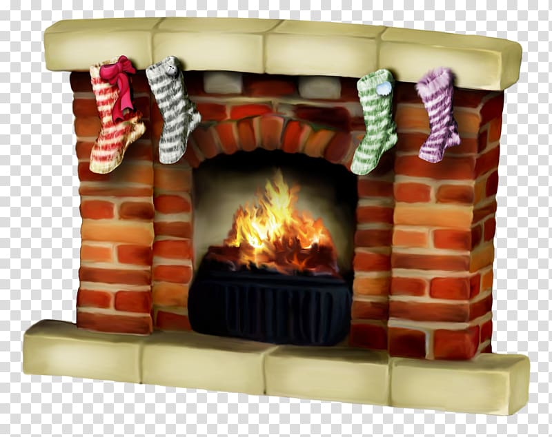 Santa Claus Christmas Fireplace , stove transparent background PNG clipart