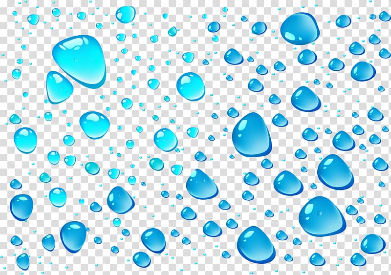 water drop illustration, Drop Blue, Blue water drops material transparent background PNG clipart