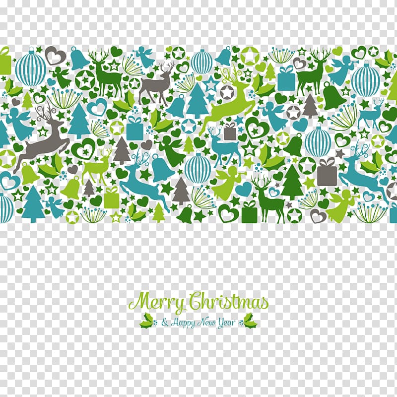 Paper Christmas Euclidean , Green shading pattern Christmas greeting card transparent background PNG clipart