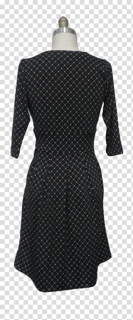 Polka dot Little black dress Sleeve Neck, white dots transparent background PNG clipart