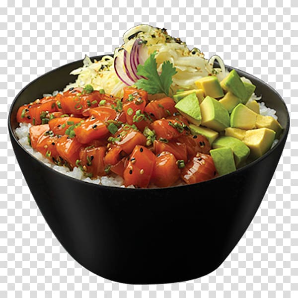 Poke Vegetarian cuisine Sushi Salmon Teriyaki, sushi transparent background PNG clipart