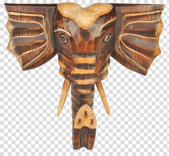 Mask Elephantidae Wood Bali Africa, mask transparent background PNG clipart