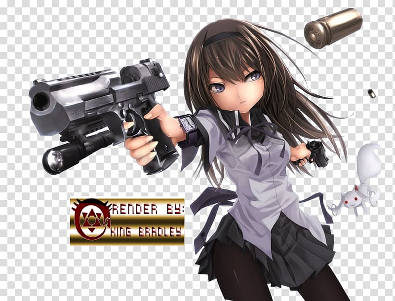 Anime Desktop Girls with guns Homura Akemi, lagoon transparent background PNG clipart