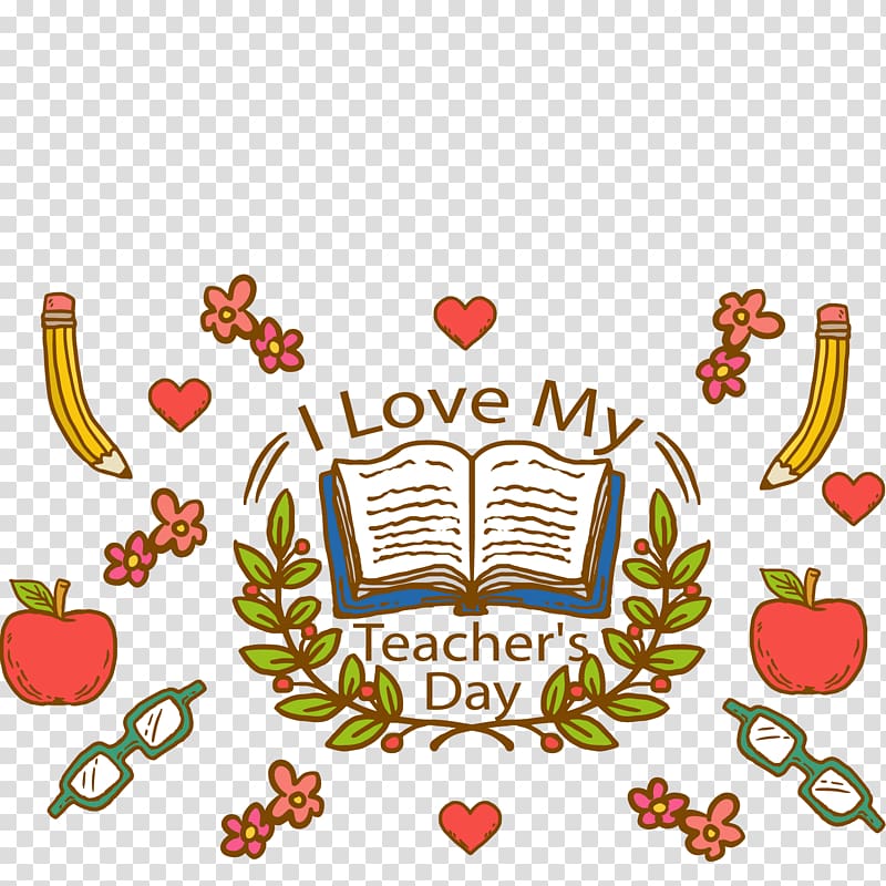 Drawing , Hand-painted decorative pattern on Teachers\' Day transparent background PNG clipart