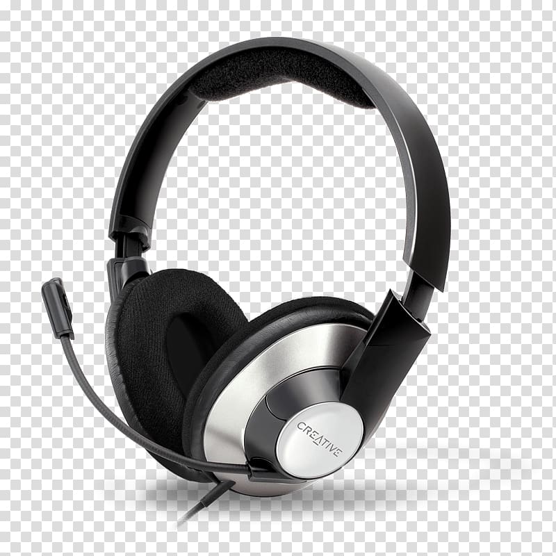 Microphone Headphones Headset Creative Technology Loudspeaker, microphone transparent background PNG clipart