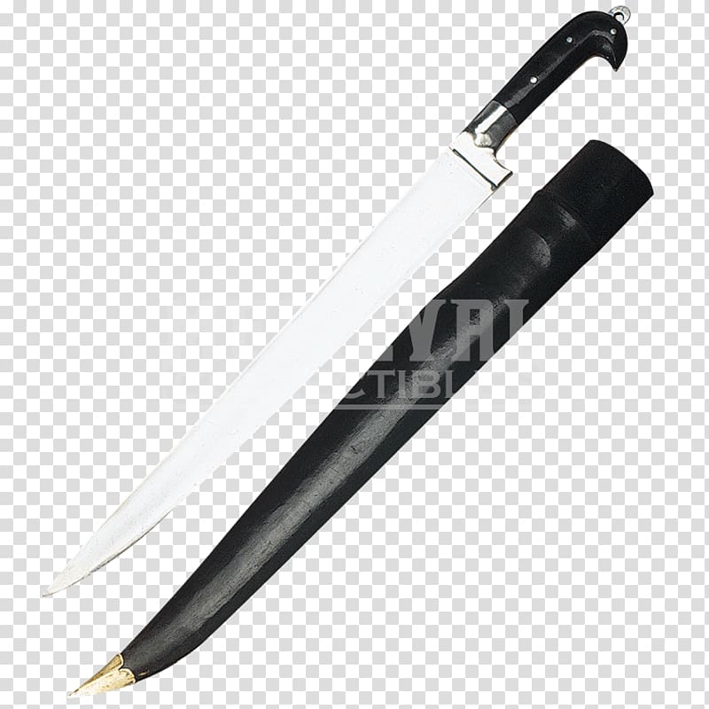 Bowie knife Khyber Pass Weapon Dagger, long knife transparent background PNG clipart