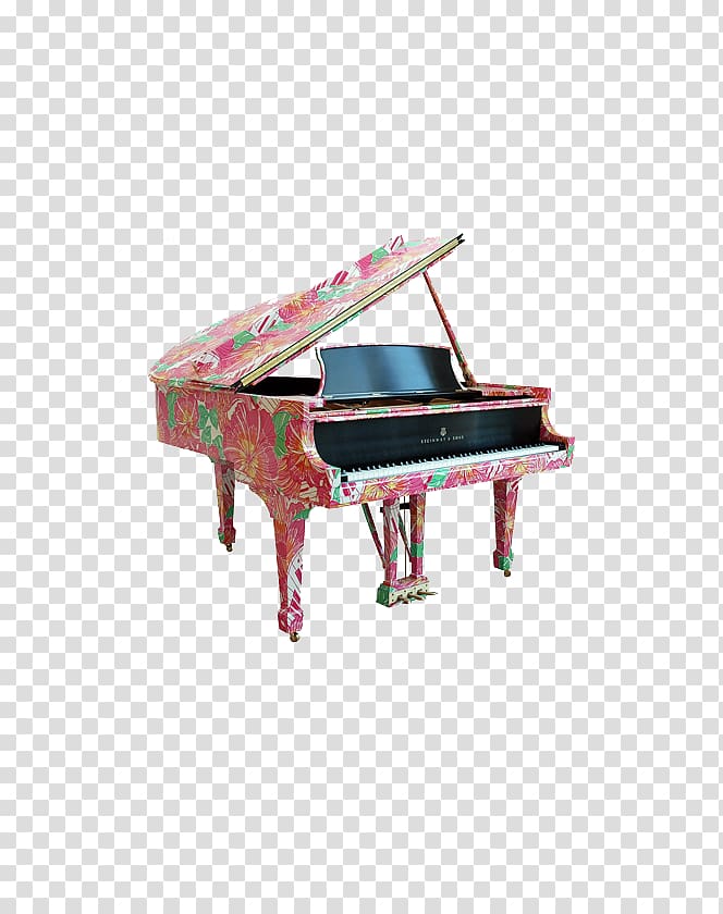 New York City Grand piano Steinway & Sons Musical instrument, Pink piano transparent background PNG clipart