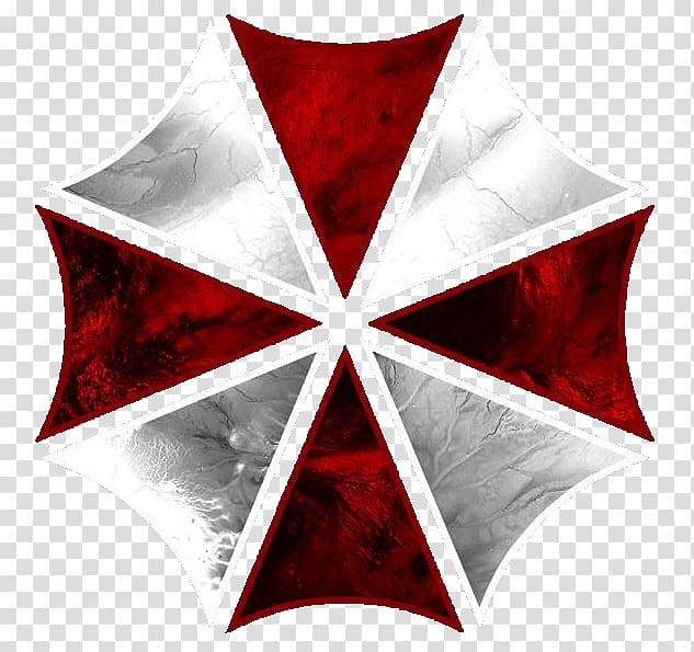 red and white umbrella illustration, Umbrella Corps Resident Evil 7: Biohazard Resident Evil 2 Jill Valentine, Symbol Icon Umbrella transparent background PNG clipart