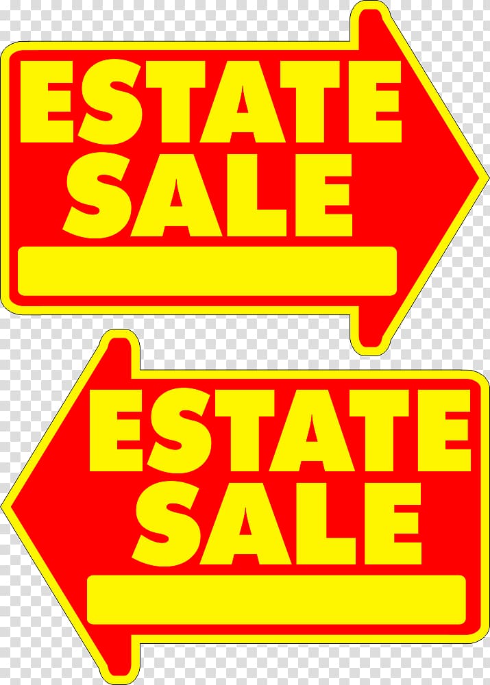Estate sale Sales Garage sale Lawn sign, Yellow Banner sale Banner transparent background PNG clipart