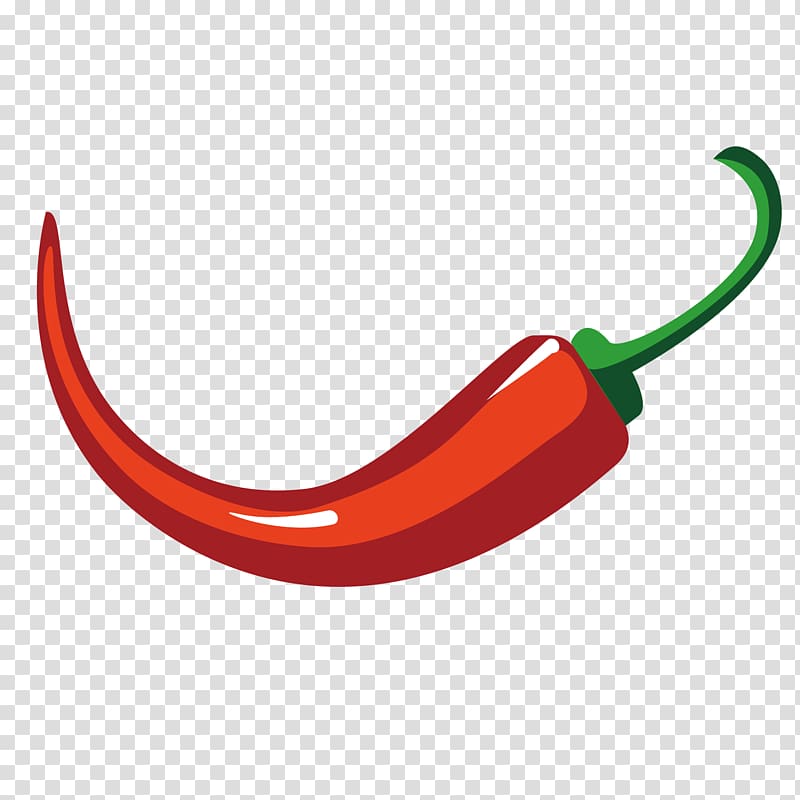 red chili illustration, Capsicum annuum Chili pepper Euclidean , Painted red peppers material transparent background PNG clipart