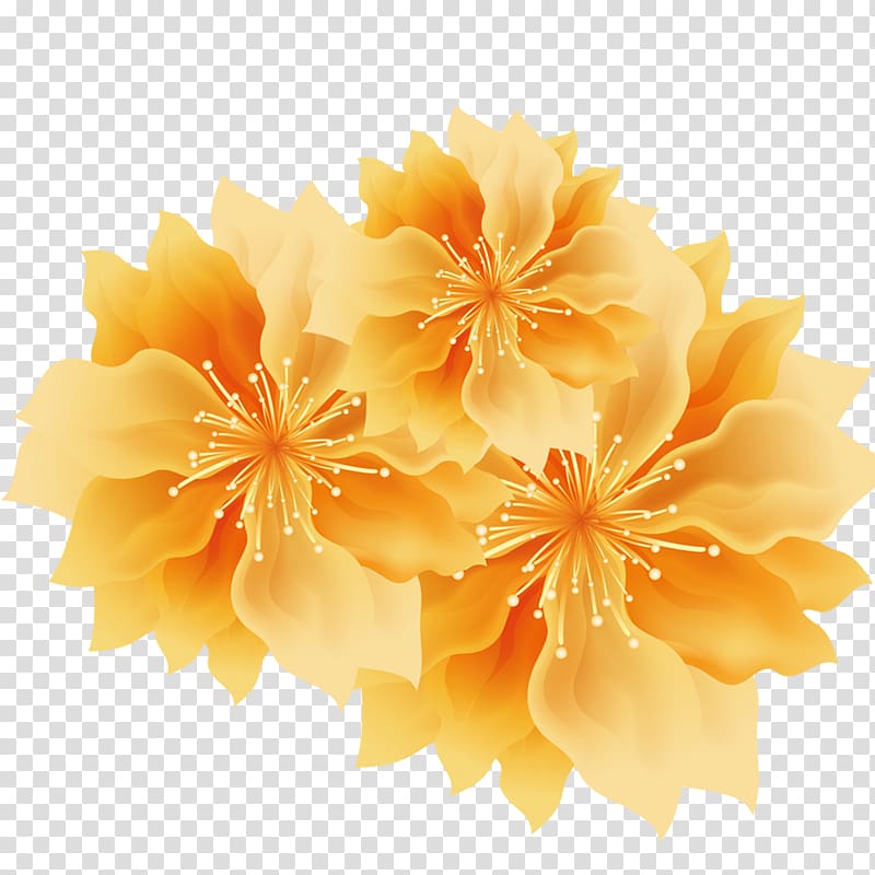 yellow petaled flowers illustration, Yellow Golden Flowers Golden Flowers, Golden Flower transparent background PNG clipart