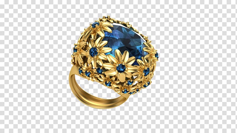 Sapphire Rhinoceros 3D Jewellery Jewelry design Ring, handmade works transparent background PNG clipart