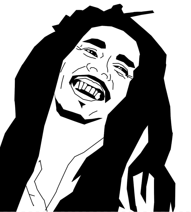 Black and white Facial expression Monochrome Art, bob marley transparent background PNG clipart