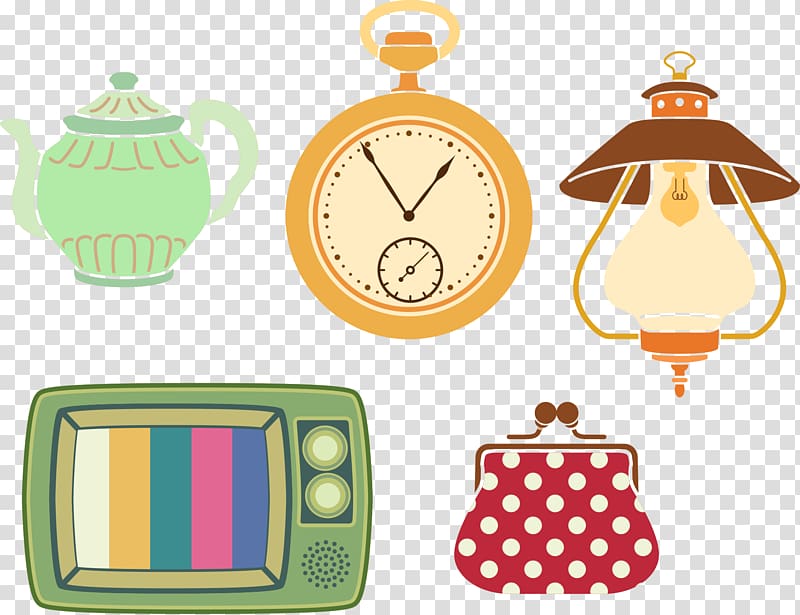 Clock , TV and daily necessities transparent background PNG clipart