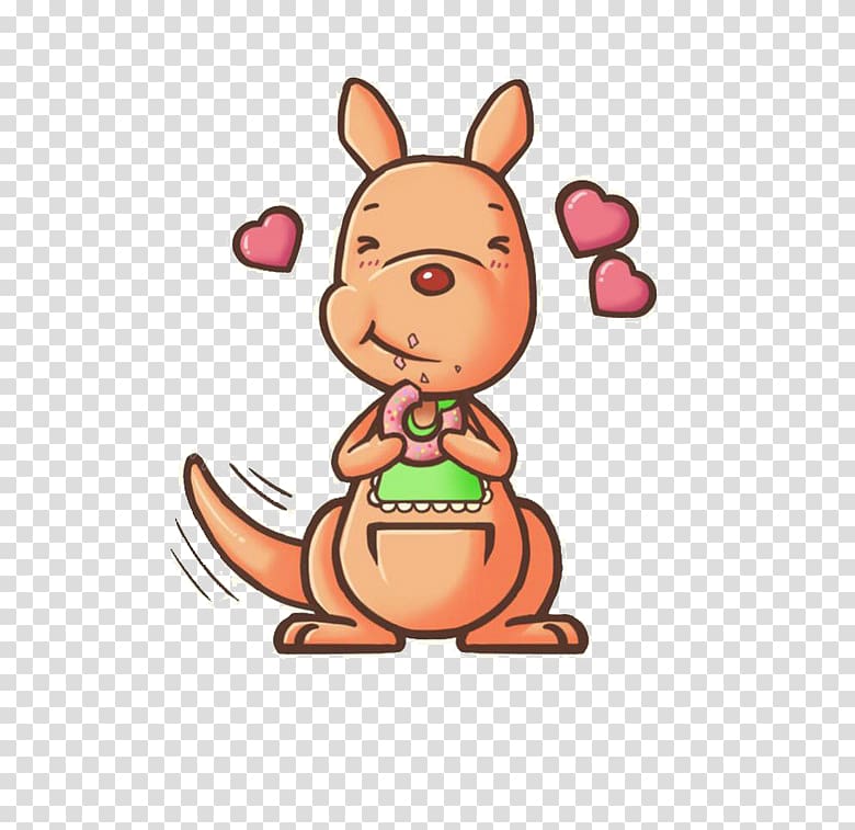 Cartoon , cute kangaroo transparent background PNG clipart