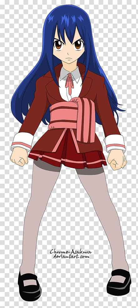 Wendy Marvell Anime Character Mangaka School uniform, Anime transparent background PNG clipart