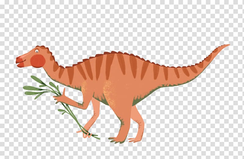 Velociraptor Cartoon Tyrannosaurus Dinosaur Illustration, Dinosaurs and leaves transparent background PNG clipart