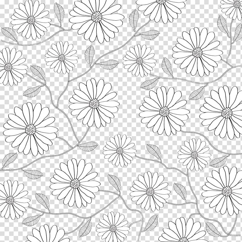 white petaled flower , Black and white Flower Petal Pattern, Black and white lines flowers background transparent background PNG clipart