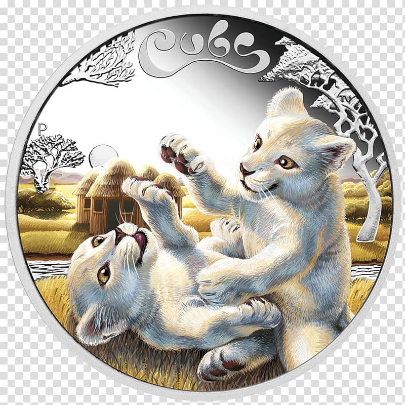 Perth Mint Silver coin Proof coinage, Lion cub transparent background PNG clipart