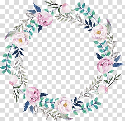 pink rose flower wreath illustration, Floral design Wreath Watercolor painting Flower, flower transparent background PNG clipart