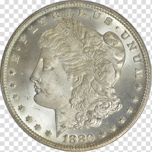 Dollar coin Philadelphia Mint Morgan dollar United States Dollar, Morgan Dollar transparent background PNG clipart
