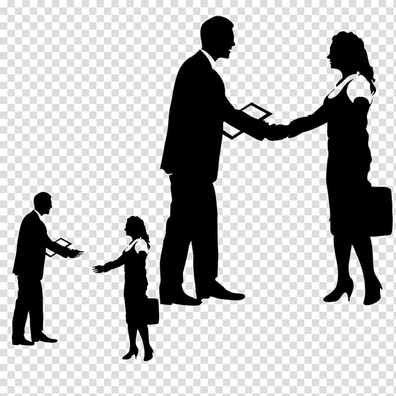 Business plan Sales presentation Business administration, Business people shaking hands in black and white material transparent background PNG clipart