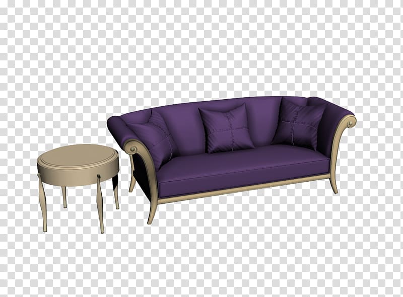 Sofa bed Purple Couch Loveseat, Continental Simple purple sofa transparent background PNG clipart
