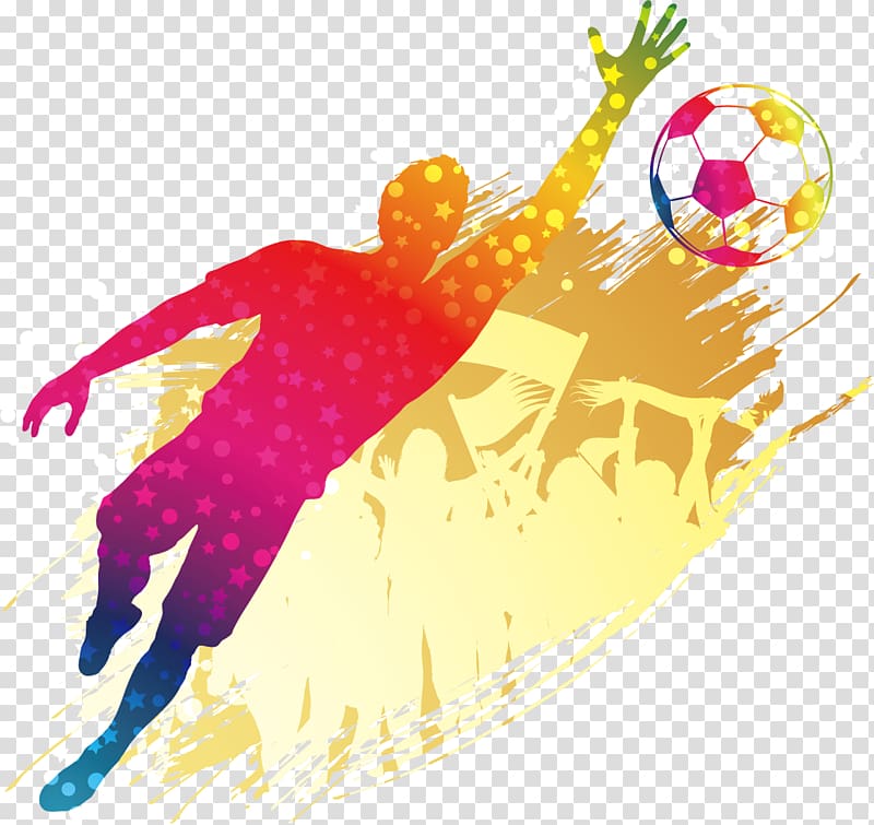 sports illustration, Goalkeeper Football player Poster, Football player silhouette transparent background PNG clipart