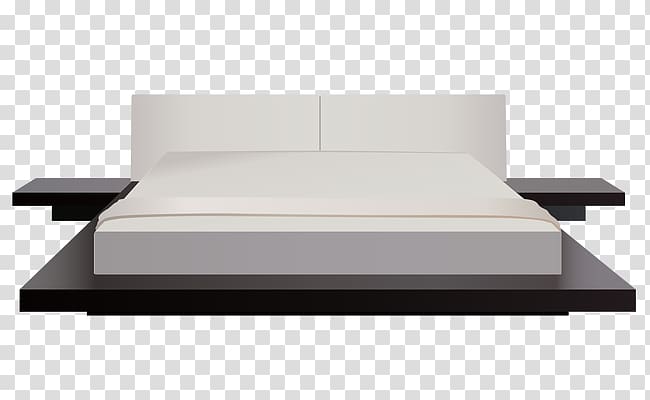 Nightstand Table Platform bed Bed frame, 3D bed transparent background PNG clipart