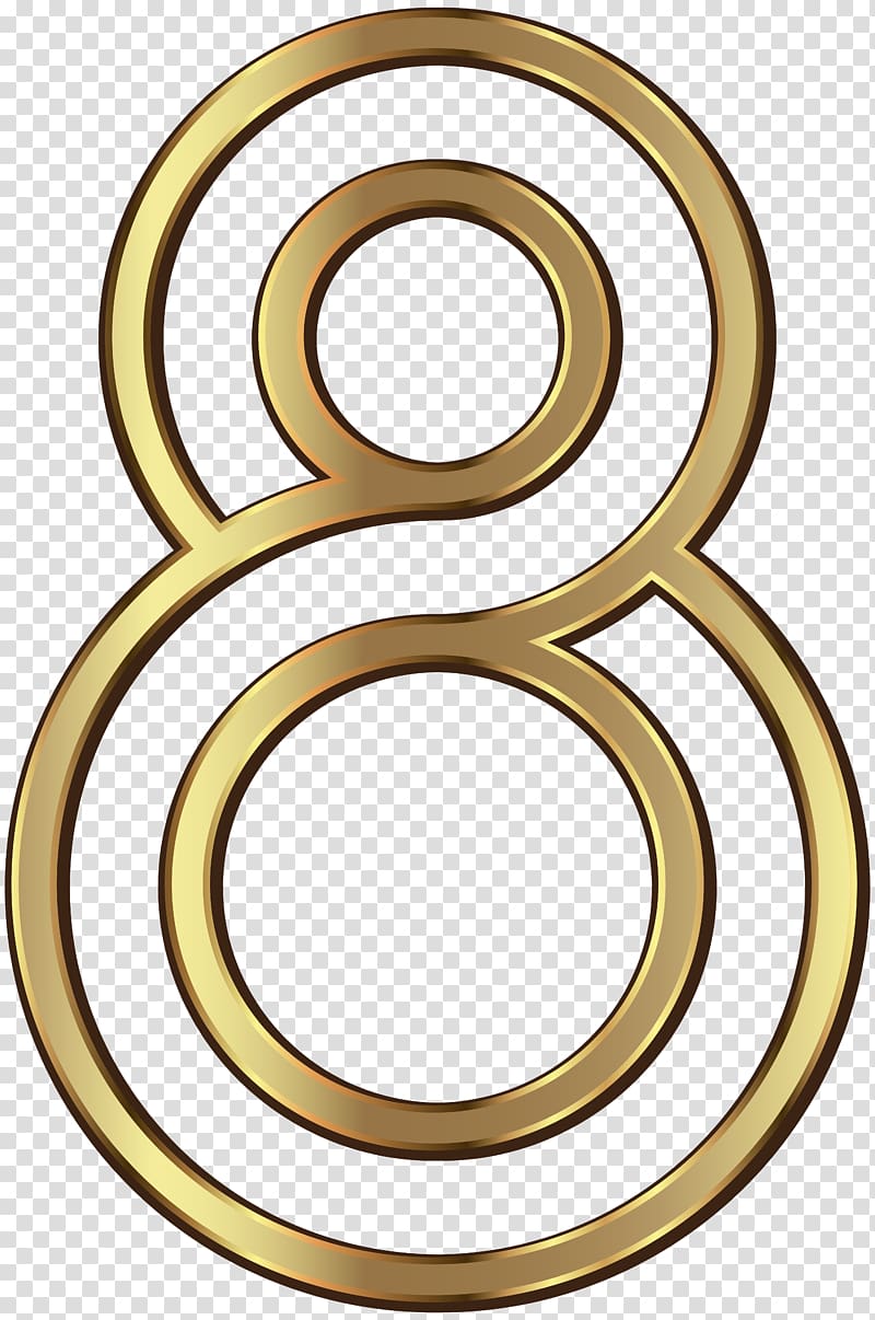 Number , Number Eight Golden transparent background PNG clipart