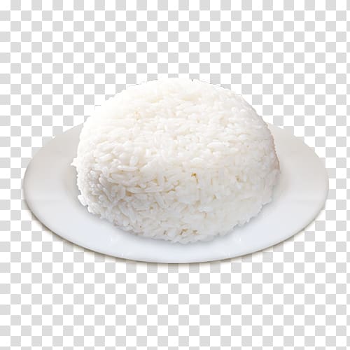 steamed cup of rice on round white ceramic plate, Cooked rice White rice Glutinous rice Basmati, rice transparent background PNG clipart