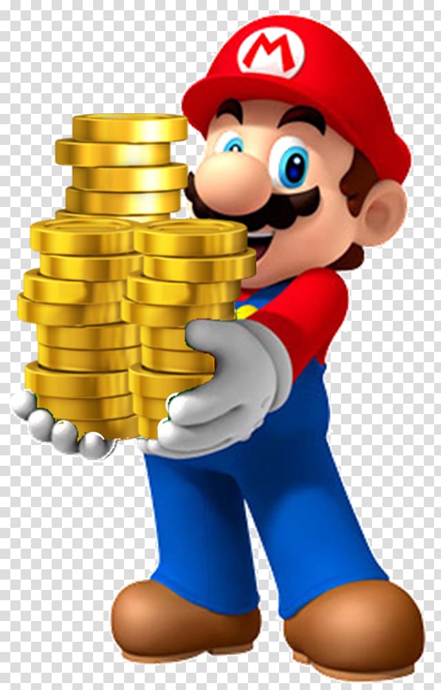 Super Mario holding coins illustration, Super Mario Bros. 2 Super Mario Odyssey, holding gold coins transparent background PNG clipart