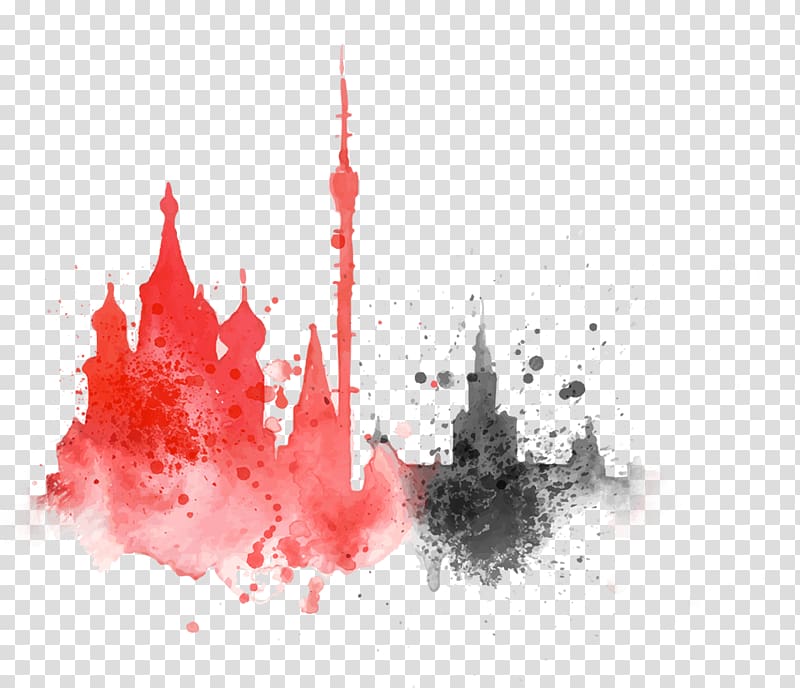 Moscow International Business Center Watercolor painting Silhouette, moscow transparent background PNG clipart