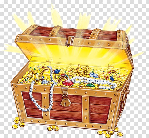 treasure box and treasure illustration, Open Treasure Chest transparent background PNG clipart