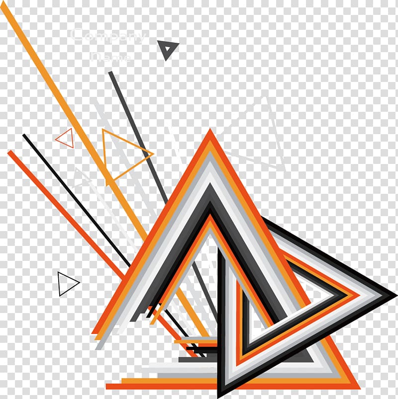 orange and black triangles illustration, Triangle Geometry, Abstract geometric triangle blocks lines transparent background PNG clipart