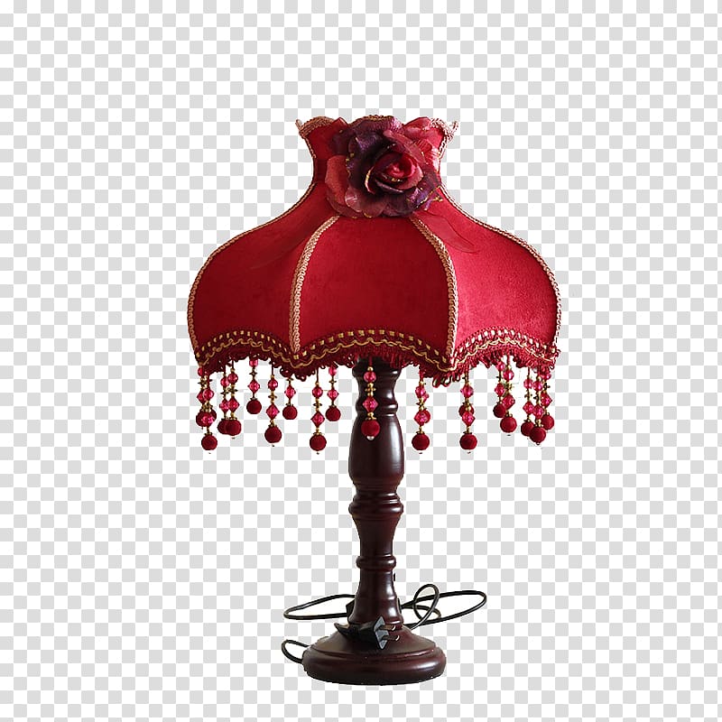 Lampe de bureau Designer, The new marriage room table lamp with red transparent background PNG clipart