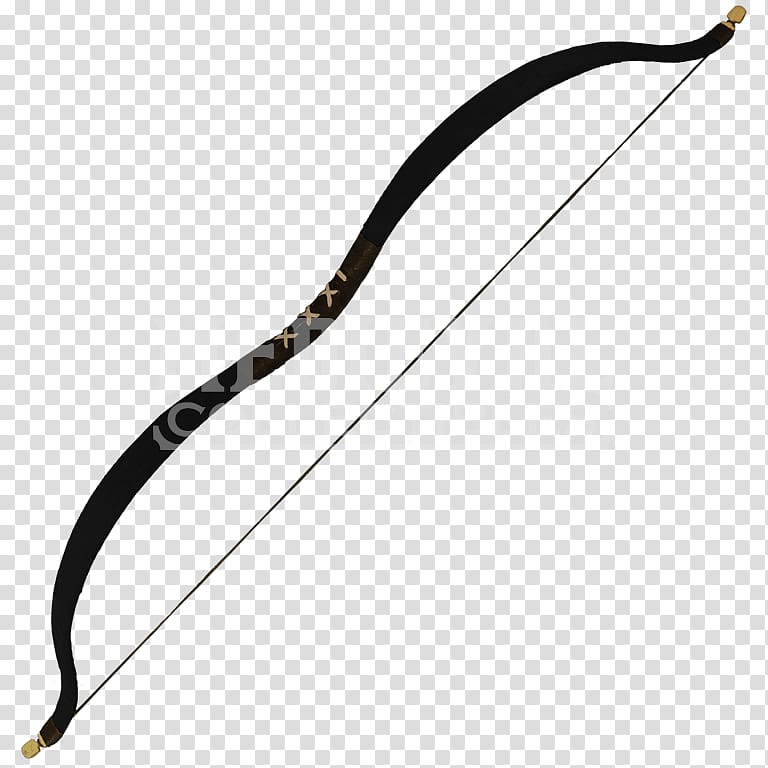 larp bow Bow and arrow English longbow Recurve bow, Arrow transparent background PNG clipart